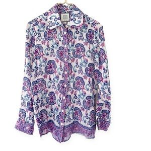 Bell by Alicia Bell • Paisley Silk Cotton Button Front Shirt